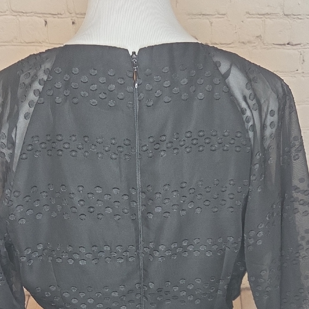 Black Ruffle V-Neck Mini Dress - Picture 5 of 10